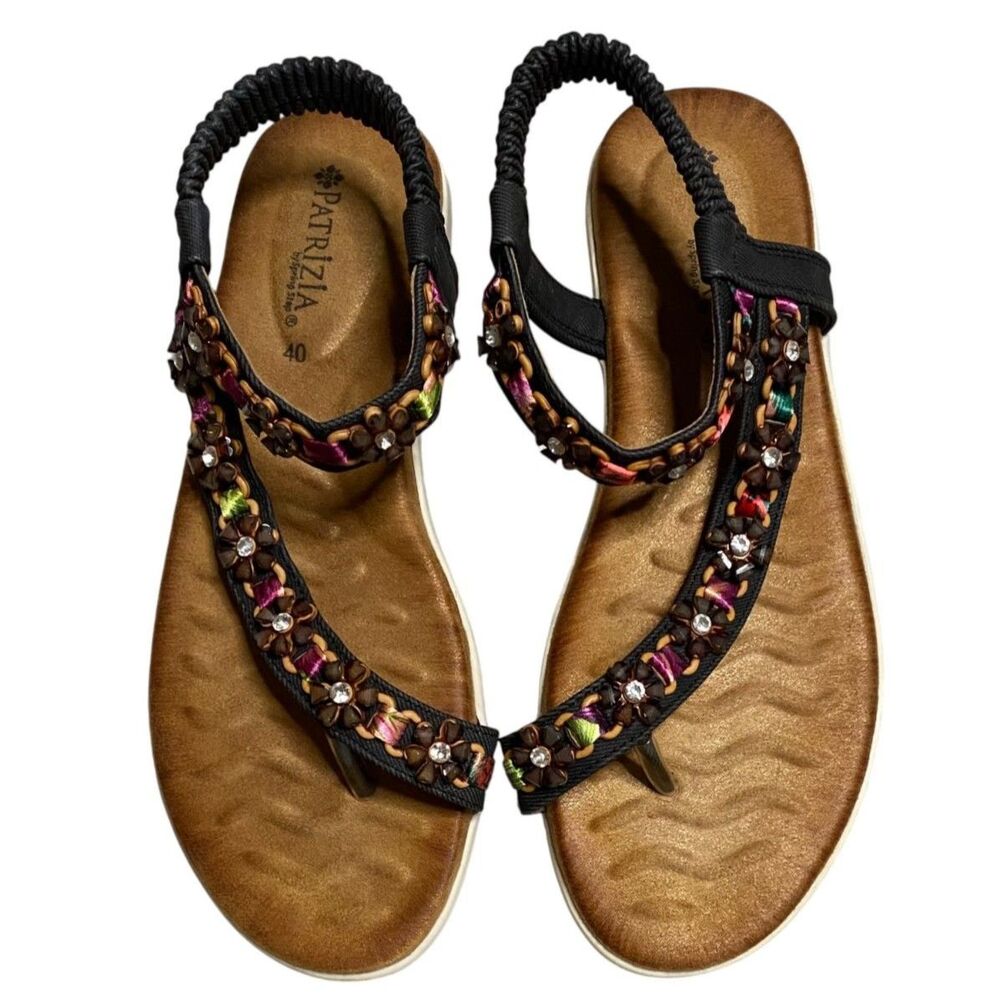 PATRIZIA by Spring Step Jeunesse Bedazzled BOHO Thong Sandals Sz 9 (US) NEW